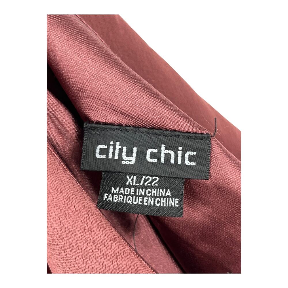 City Chic dress Sensual sleeveless dark pink size XL 22 - Picture 4 of 7